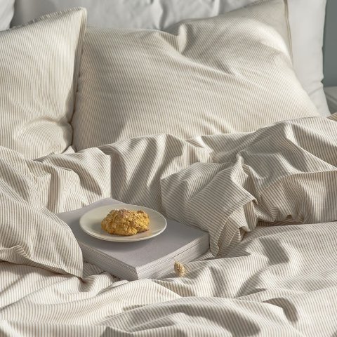 IkeaBERGPALM 被套三件套 黄白条纹 200x200cm