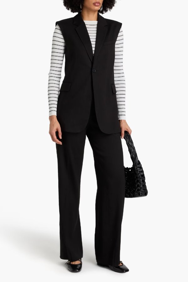 宽松裤 亚麻混纺 深色