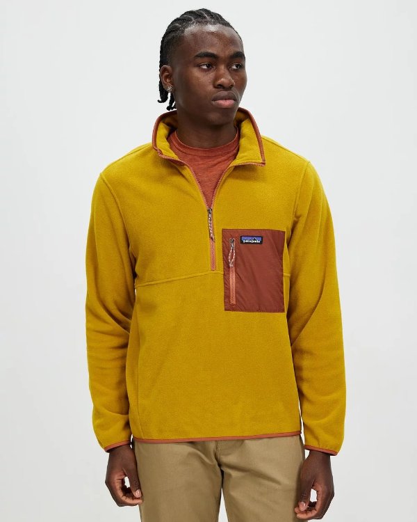 Microdini 男士抓绒半拉链上衣