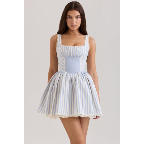 Blue 条纹迷你连衣裙