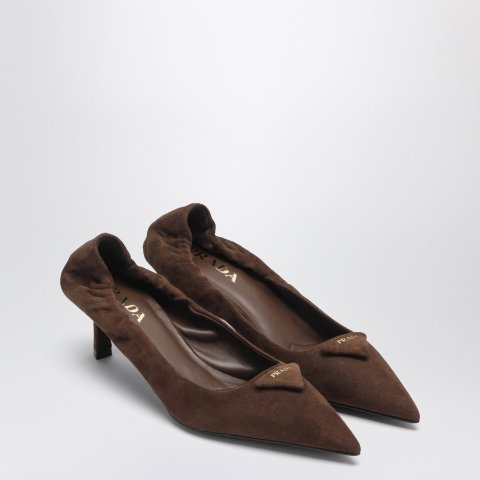 麂皮高跟鞋 可可色