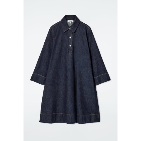 A-LINE 牛仔迷你衬衫裙