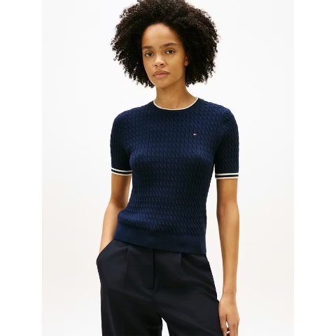 Cable Knit 短袖针织衫