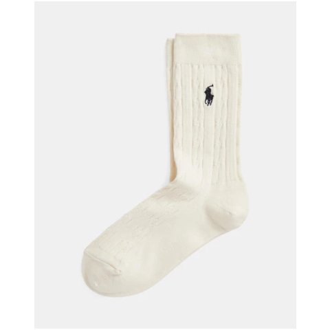 Cable-Knit 圆领袜 中筒