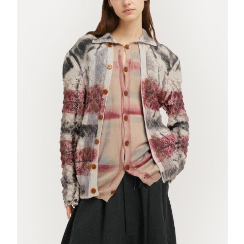 Dual Tartan 假两件开衫