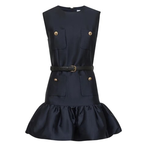 塔夫绸无袖连衣裙