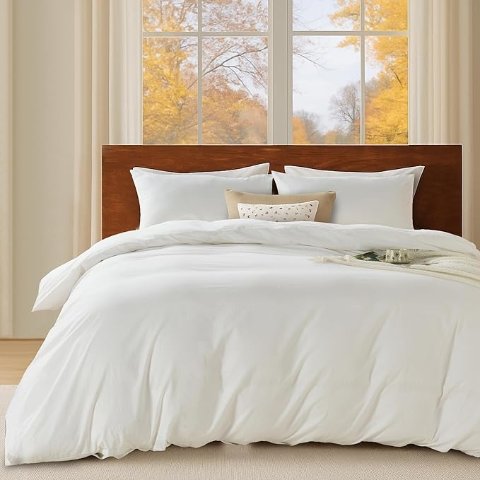 复古全棉被套三件套 白色