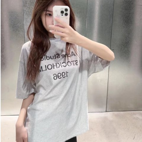 灰色 Logo印花短袖