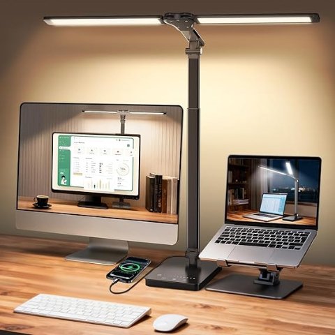 LED 双头台灯 高度可调 USB接口