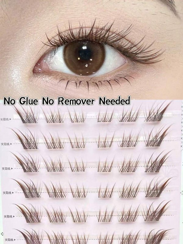 Fox Wink 棕色单簇假睫毛 60支