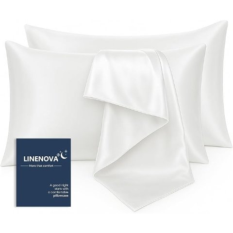 仿真丝枕套 48x74cm 2只装 白色