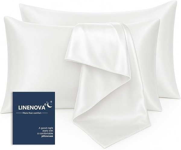 仿真丝枕套 48x74cm 2只装 白色