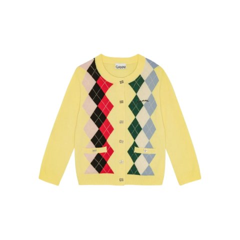 菱纹开衫针织外套