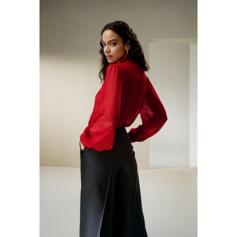 Jasmine 真丝蝴蝶结女衬衫