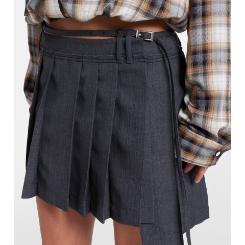 Asymmetric 百褶迷你裙