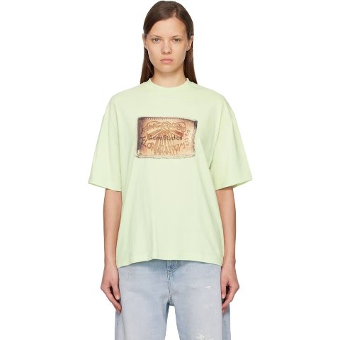 浅绿色 蝴蝶结徽标短袖T恤