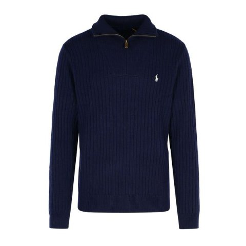 Logo 半拉链绣标毛衣