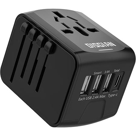Disgian 黑色旅行适配器 3USB+Type-C