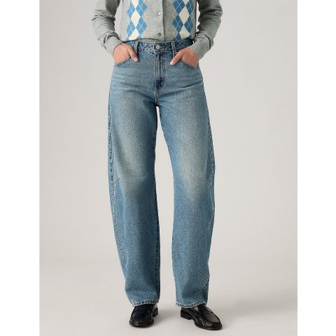 Baggy Dad Barrel 牛仔裤 蓝色