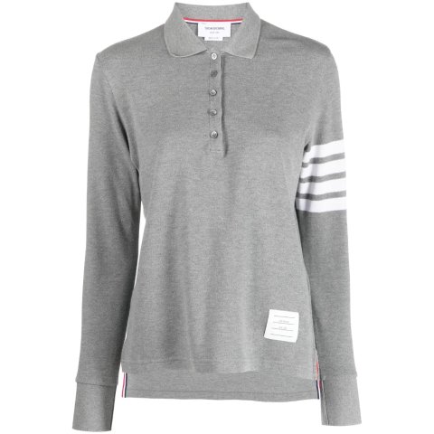 四条纹长袖POLO衫