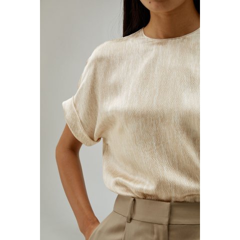 Pearl 缎面丝绸上衣