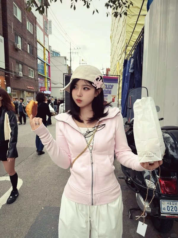 Scuba 连帽修身 喜悦粉