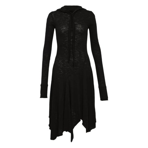 Open YY连帽不对称连衣裙