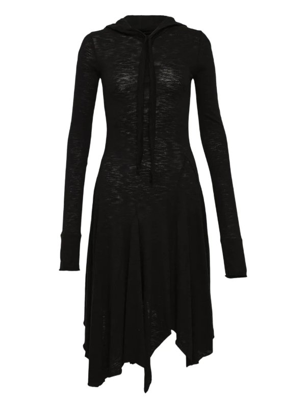 Open YY连帽不对称连衣裙