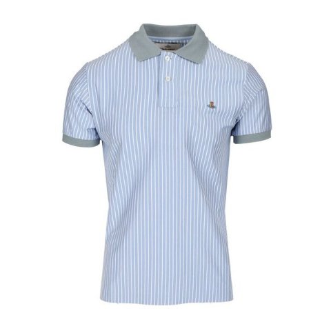 Pinstriped 短袖条纹POLO衫