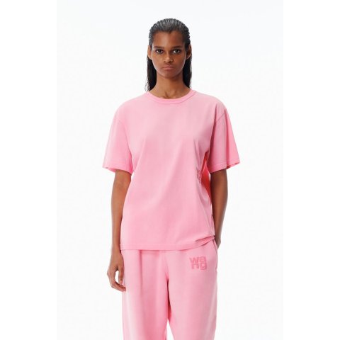 Logo 粉色棉质T恤