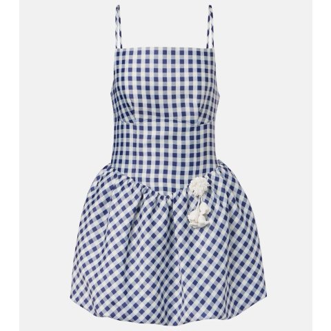 Gingham 格纹塔夫绸连衣裙