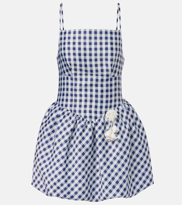 Gingham 格纹塔夫绸连衣裙