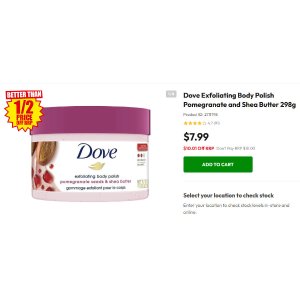 立省$10！身体磨砂膏$7.99