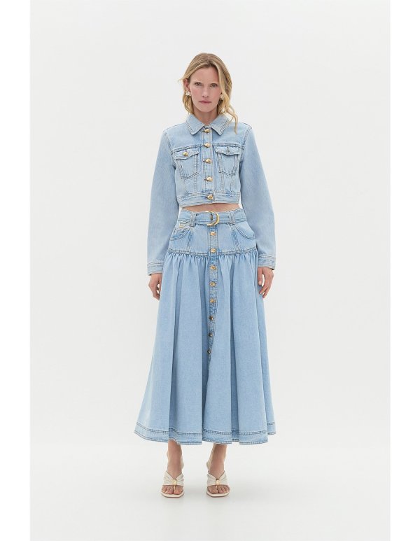 Elena 牛仔中长裙