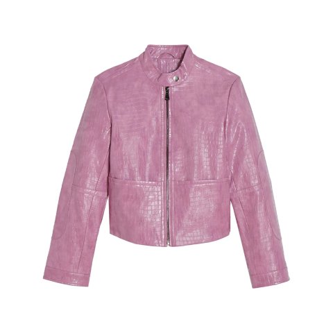 鳄鱼纹人造皮夹克