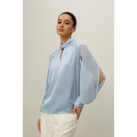 Lantern 侧开衩灯笼袖衬衫