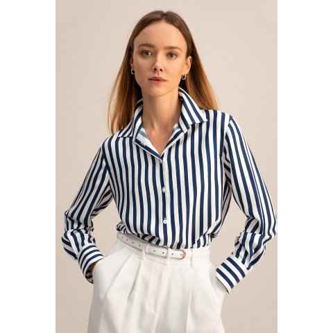 Amalfi 条纹真丝衬衫