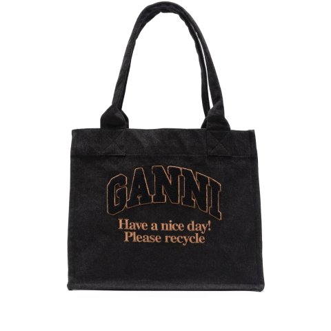 Ganni大号牛仔手提包