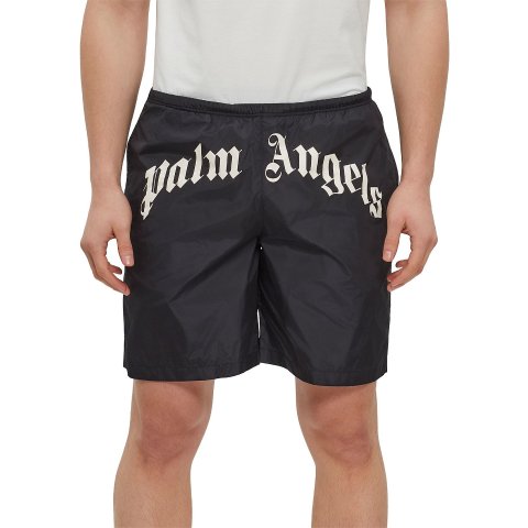 Curved Logo 黑色泳裤