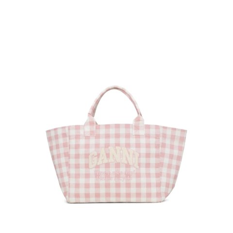 Ganni格纹手提包