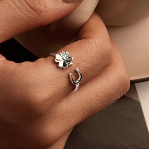 Clover 马蹄幸运戒指