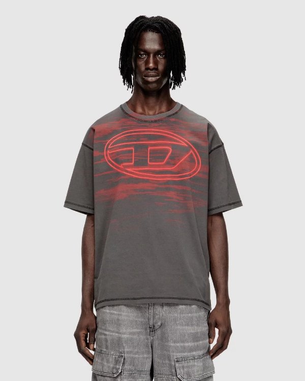 Cotton 椭圆D印花 T恤