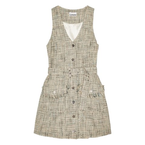 粗花呢迷你连衣裙