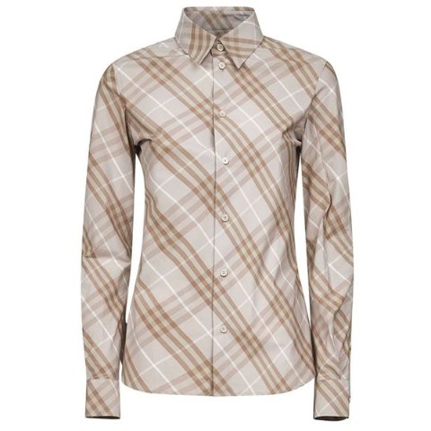 BurberryChecked 长袖衬衫 按扣