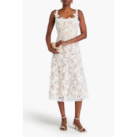 Guipure 蕾丝中长连衣裙