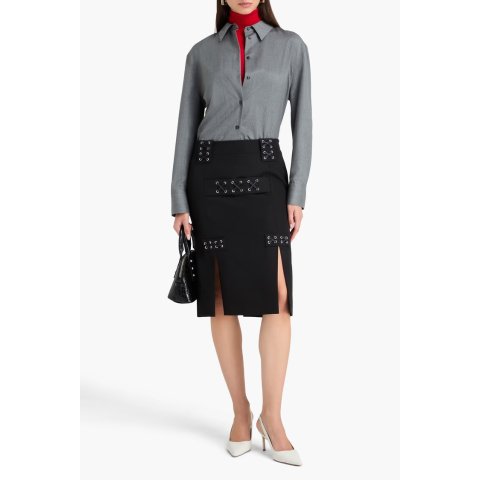 羊毛混纺绑带裙