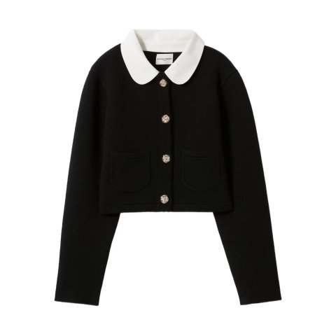 可拆卸领短款开衫