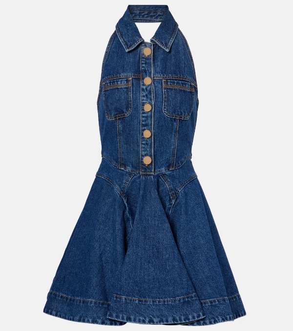 Flared 牛仔连衣裙 中长款