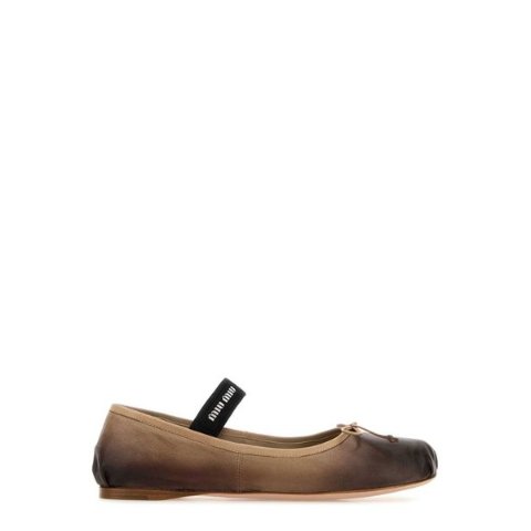 Miu MiuBow-Detailed 蝴蝶结芭蕾平底鞋