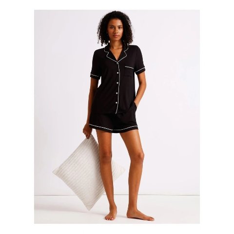 短袖睡衣套装 黑色